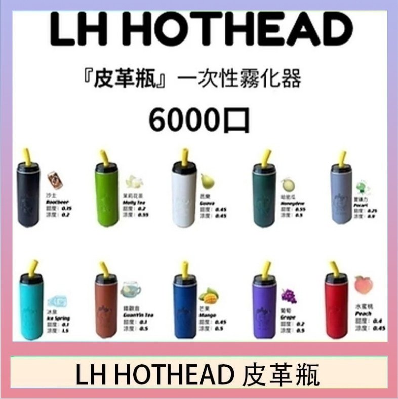 LH HOTHEAD皮革 LH HOTHEAD皮革瓶電子煙可充電6000口一次性