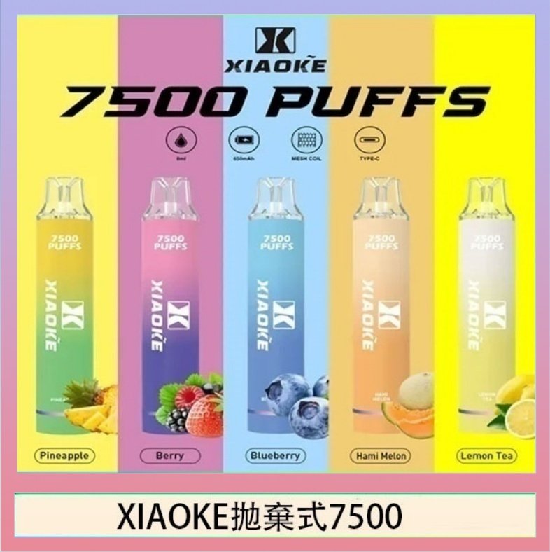 XIAOKE拋棄式7500 梟客XIAOKE一次性電子菸拋棄式7500口